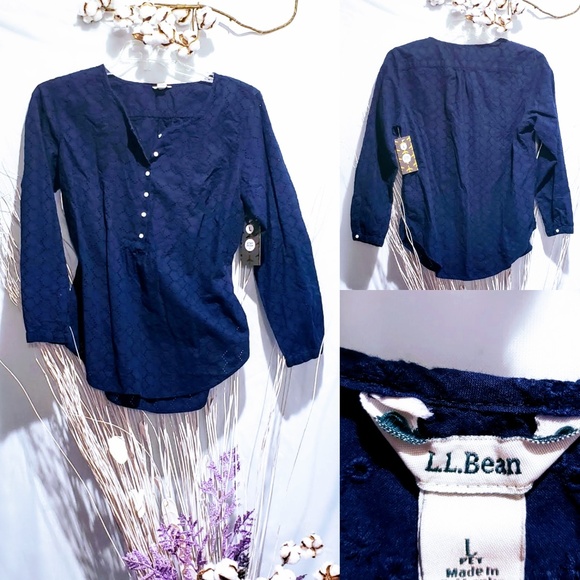 L.L. Bean Tops - L.L. Bean Navy blue tunic size Large Petite🦄💋